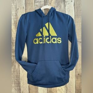NWT Adidas Women’s GG Pullover Hoodie Blue Gold Sz XS